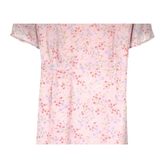 Motherhood Maternity Dress Size M Pink Floral Maxi Short Sleeve Empire Waist - Picture 9 of 11